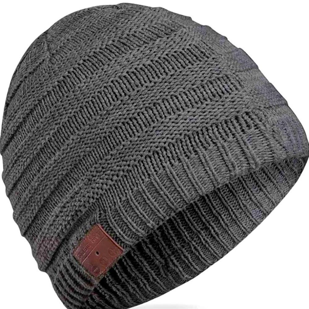 Dark Grey Stripe Bluetooth Beanie Music Winter Hat for Outdoor